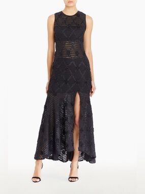 Amanda Uprichard Lauritta Dress Black NWT Sleeveless Lace Maxi Dress Size Small